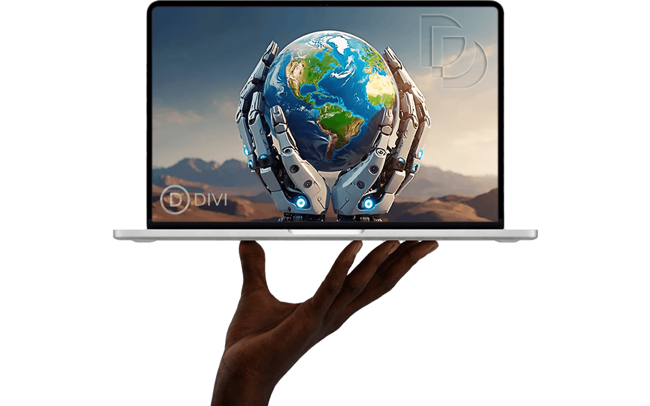 Laptop with presentation preview on screen